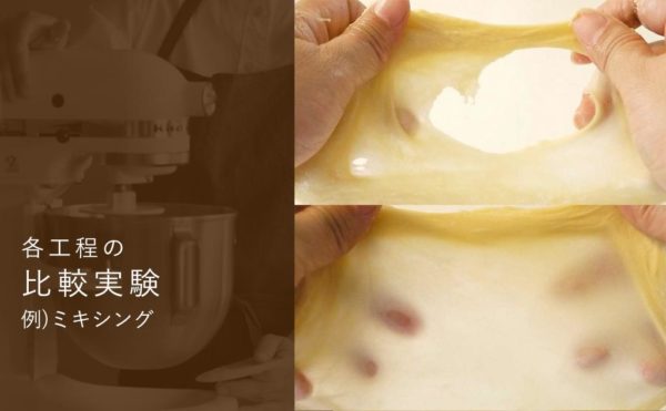 製パンの工程 比較実習 ミキシング